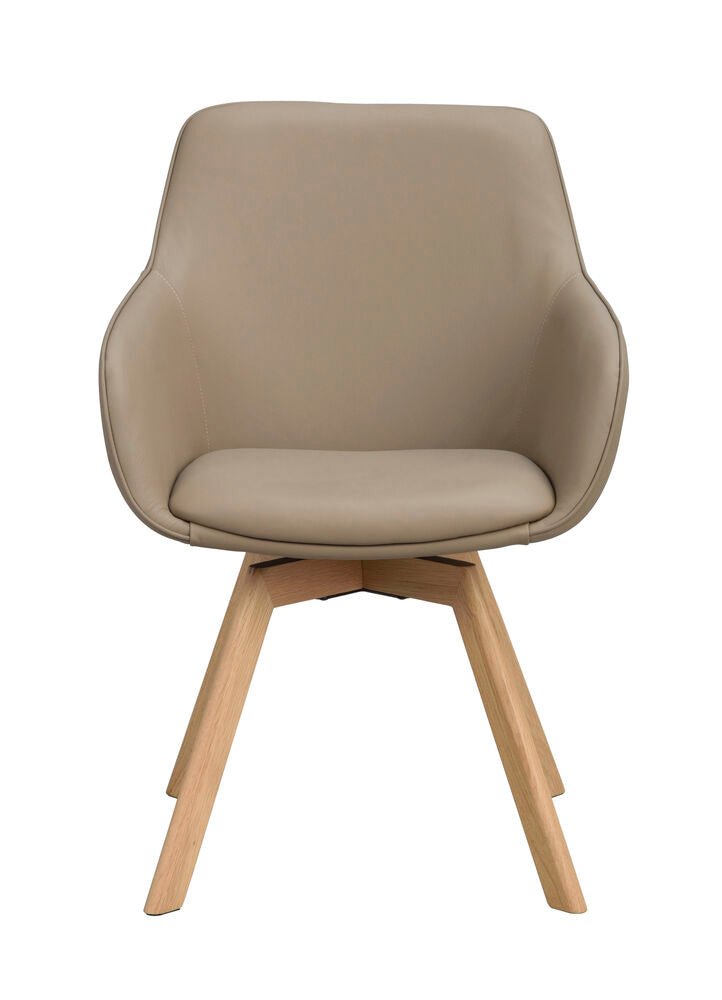 Alison Karmstol Beige läder/Ek | Rowico Home | 7340126585573 | 118144 | Maessing Interiör