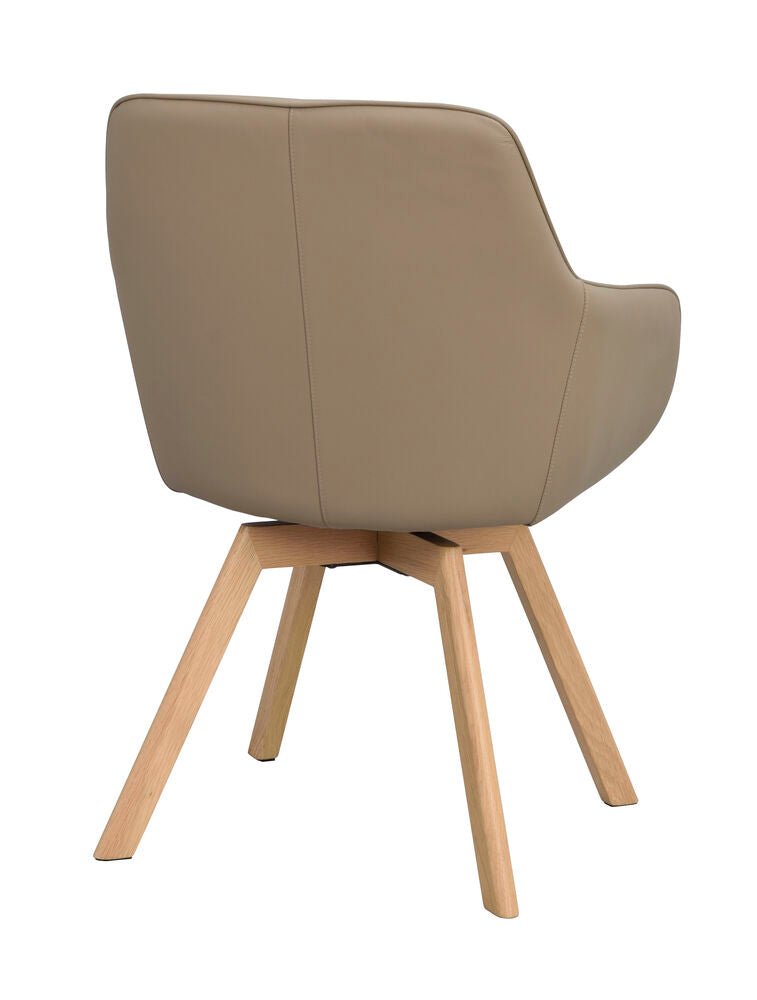 Alison Karmstol Beige läder/Ek | Rowico Home | 7340126585573 | 118144 | Maessing Interiör