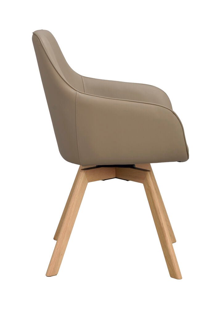 Alison Karmstol Beige läder/Ek | Rowico Home | 7340126585573 | 118144 | Maessing Interiör