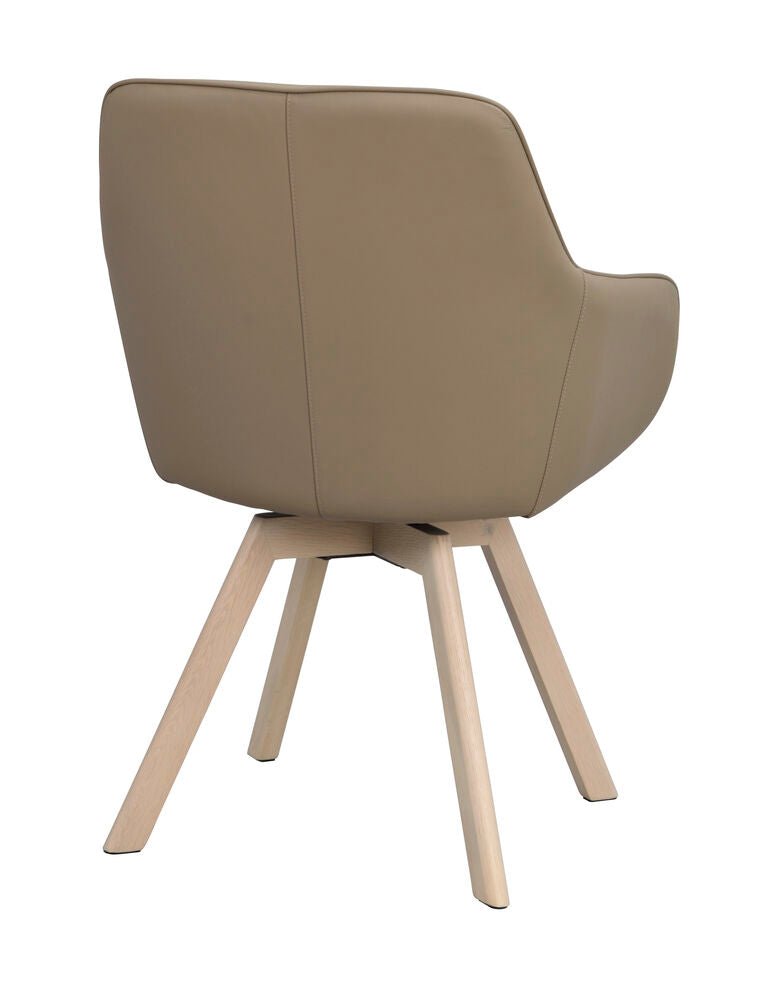 Alison Karmstol Beige läder/Vitpigmenterad Ek | Rowico Home | 7340126585580 | 118145 | Maessing Interiör