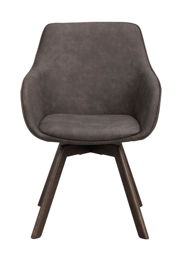 Alison Karmstol Mörkgrå/Brun Ek | Rowico Home | 7340126585924 | 118092 | Maessing Interiör