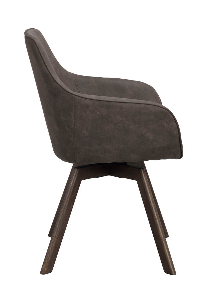 Alison Karmstol Mörkgrå/Brun Ek | Rowico Home | 7340126585924 | 118092 | Maessing Interiör