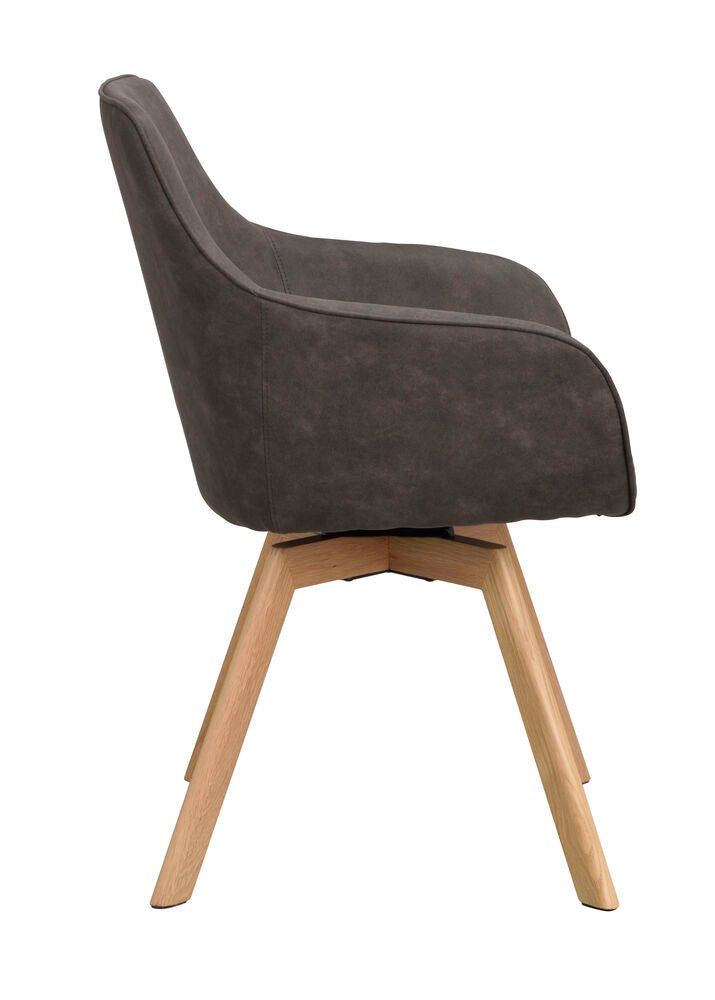 Alison Karmstol Mörkgrå/Ek | Rowico Home | 7340126585900 | 118090 | Maessing Interiör
