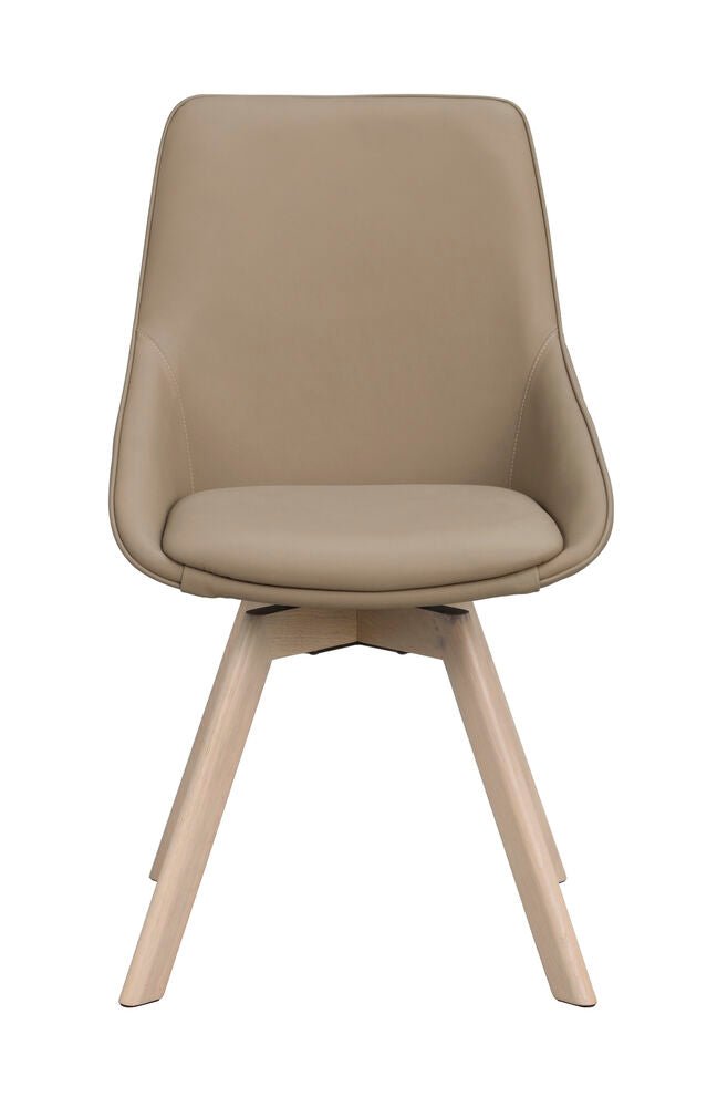Alison Stol Beige Läder/Vitpigmenterad Ek | Rowico Home | 7340126585504 | 118135 | Maessing Interiör