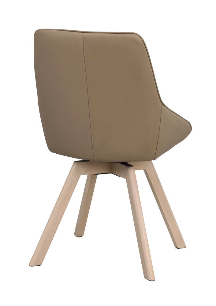 Alison Stol Beige Läder/Vitpigmenterad Ek | Rowico Home | 7340126585504 | 118135 | Maessing Interiör