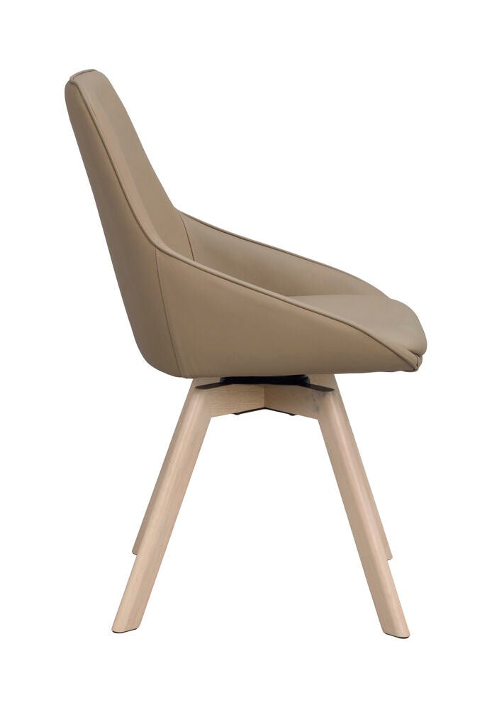 Alison Stol Beige Läder/Vitpigmenterad Ek | Rowico Home | 7340126585504 | 118135 | Maessing Interiör