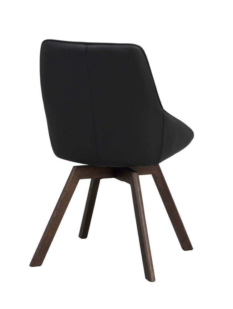 Alison Stol Svart Läder/Brun Ek | Rowico Home | 7340126585474 | 118132 | Maessing Interiör
