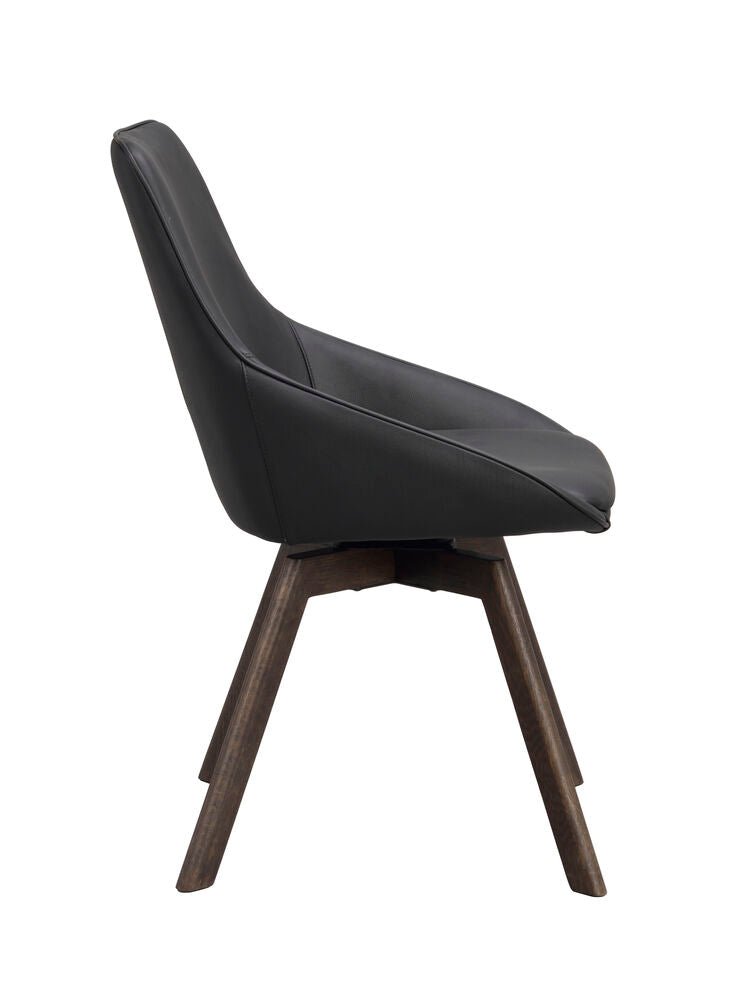 Alison Stol Svart Läder/Brun Ek | Rowico Home | 7340126585474 | 118132 | Maessing Interiör