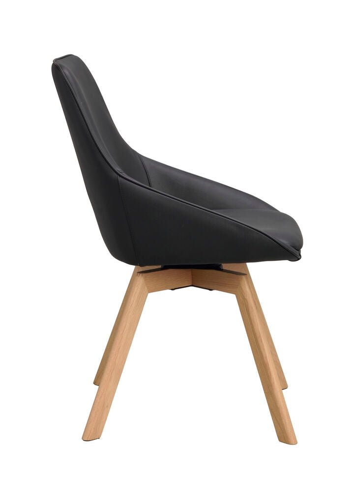 Alison Stol Svart Läder/Ek | Rowico Home | 7340126585450 | 118130 | Maessing Interiör