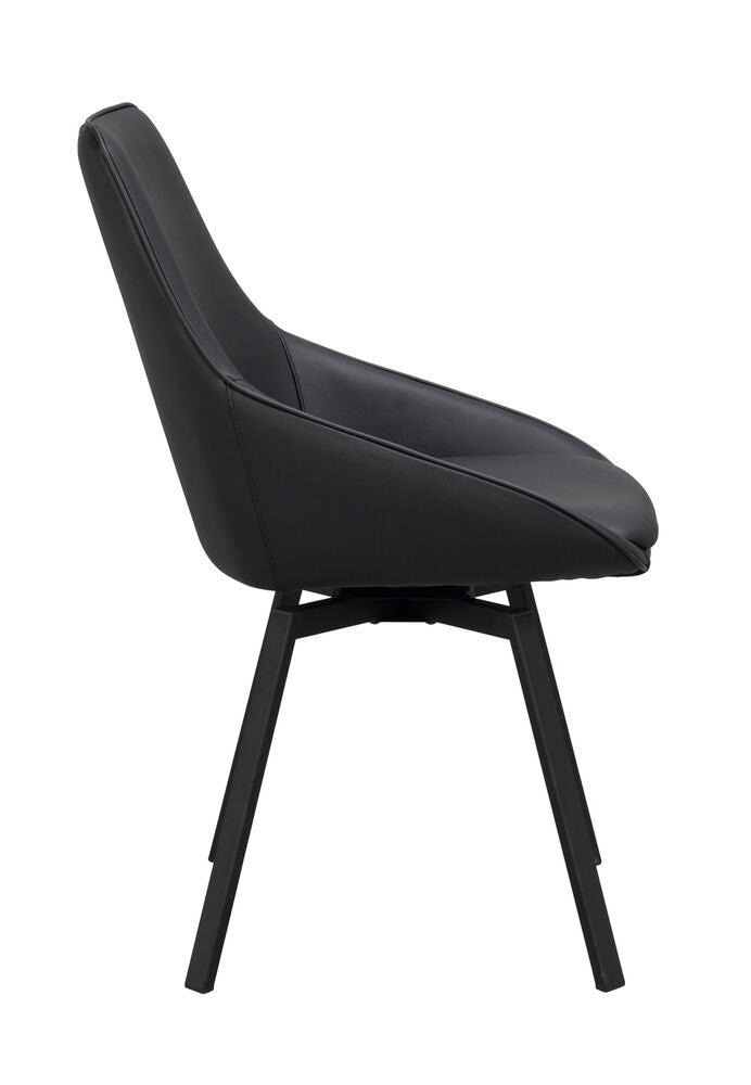Alison Stol Svart Läder/Svart | Rowico Home | 7340126585481 | 118133 | Maessing Interiör