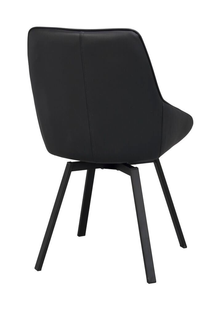 Alison Stol Svart Läder/Svart | Rowico Home | 7340126585481 | 118133 | Maessing Interiör