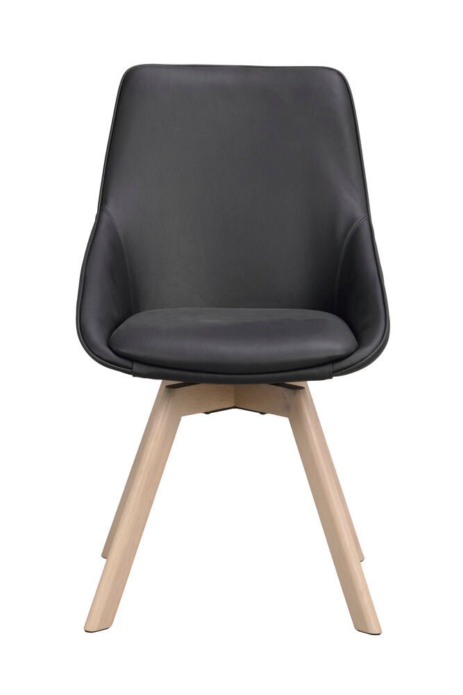 Alison Stol Svart Läder/Vitpigmenterad Ek | Rowico Home | 7340126585467 | 118131 | Maessing Interiör