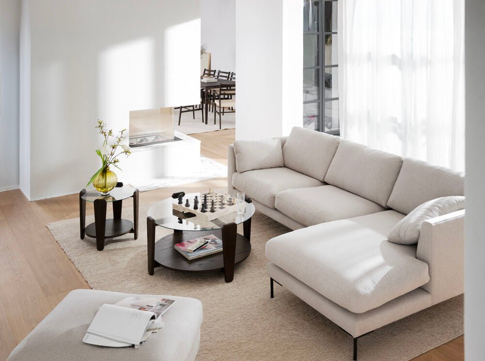 Arran Soffbord Brun Ek/Glas Ø93 | Rowico Home | 7340126580004 | 121274 | Maessing Interiör