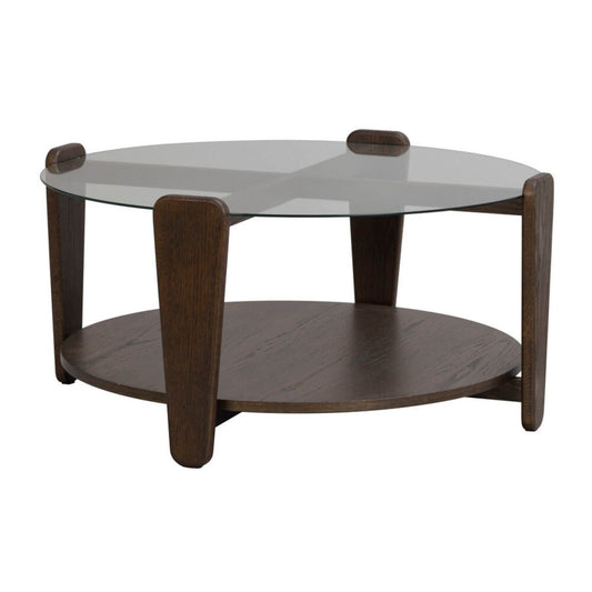 Arran Soffbord Brun Ek/Glas Ø93 | Rowico Home | 7340126580004 | 121274 | Maessing Interiör