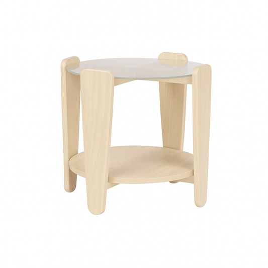 Arran Soffbord Vitpigmenterad Ek/Glas Ø52 | Rowico Home | 7340126579992 | 121273 | Maessing Interiör