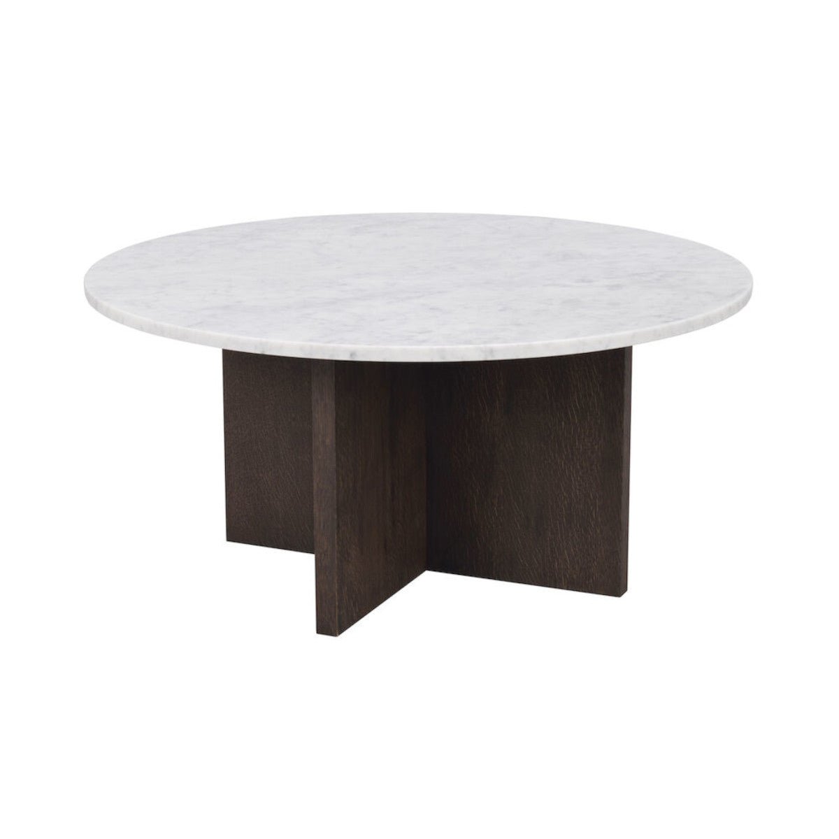 Brooksville Soffbord Vit Marmor/Brun Ek Ø90 | Rowico Home | 7340126554814 | 120787 | Maessing Interiör