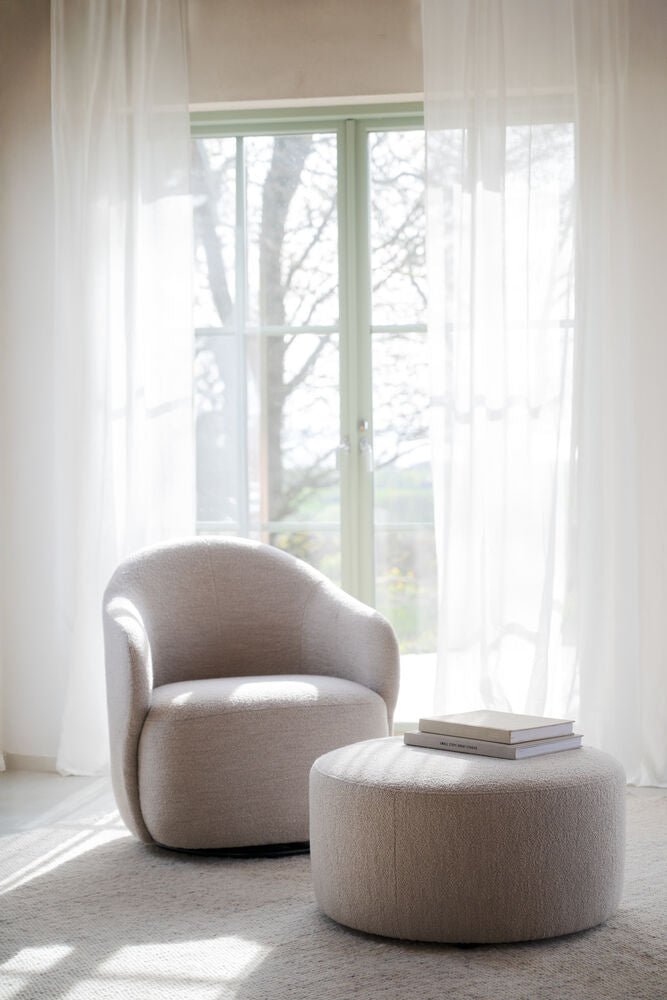 Joplin Sittpuff Ljusbeige Ø70 | Rowico Home | 7340233304784 | 148460 | Maessing Interiör