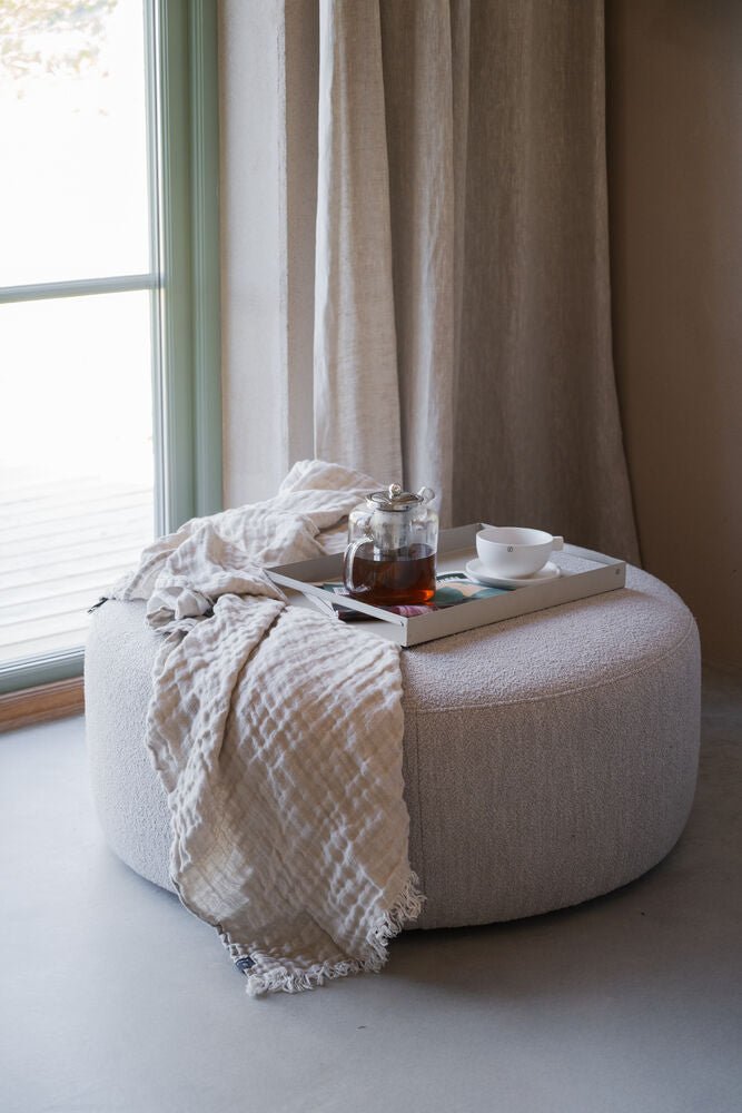 Joplin Sittpuff Ljusbeige Ø90 | Rowico Home | 7340233305323 | 148760 | Maessing Interiör