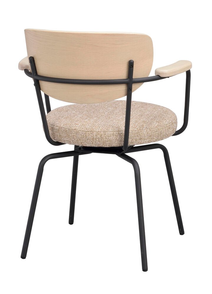 Merrick Karmstol Mörkbeige/Vitpigmenterad Ek/Svart | Rowico Home | 7340233306061 | 128320 | Maessing Interiör