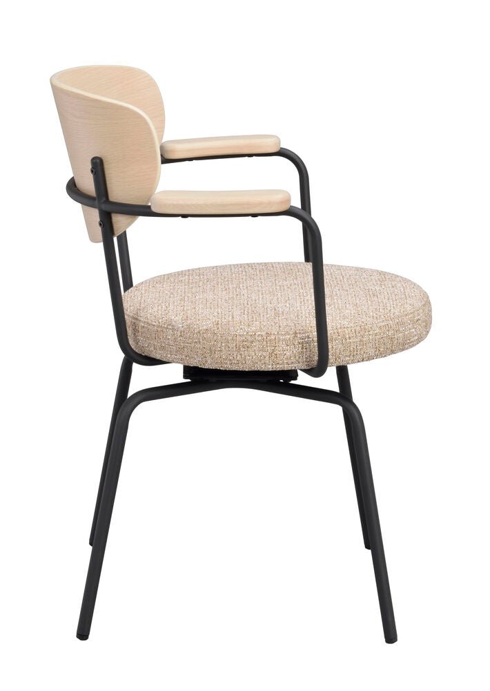 Merrick Karmstol Mörkbeige/Vitpigmenterad Ek/Svart | Rowico Home | 7340233306061 | 128320 | Maessing Interiör