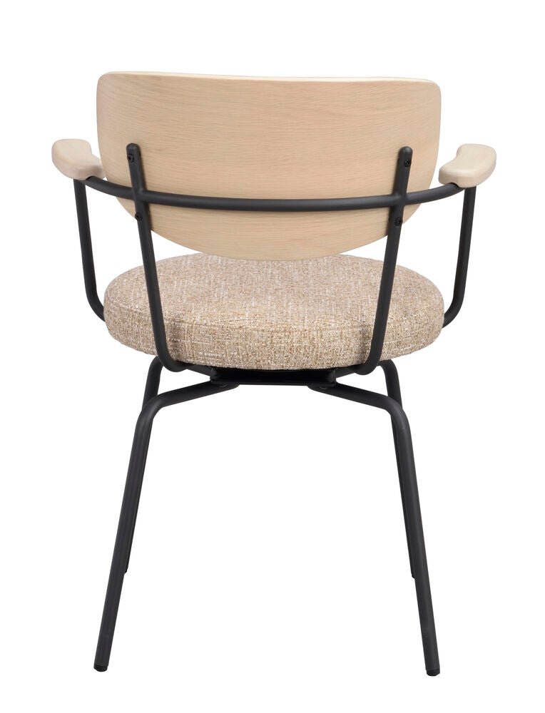Merrick Karmstol Mörkbeige/Vitpigmenterad Ek/Svart | Rowico Home | 7340233306061 | 128320 | Maessing Interiör