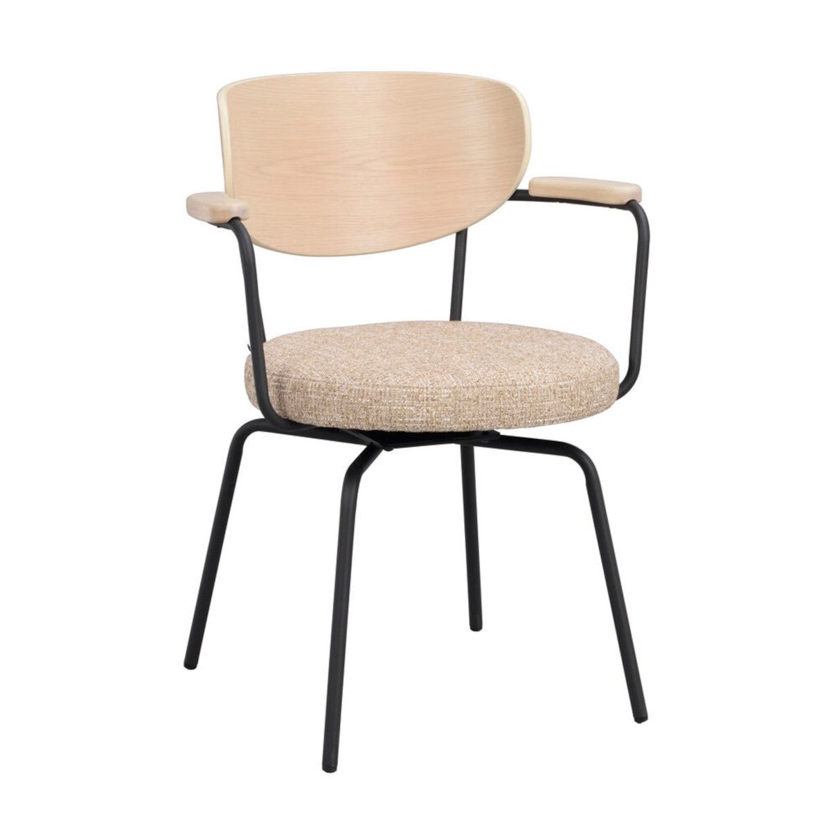 Merrick Karmstol Mörkbeige/Vitpigmenterad Ek/Svart | Rowico Home | 7340233306061 | 128320 | Maessing Interiör