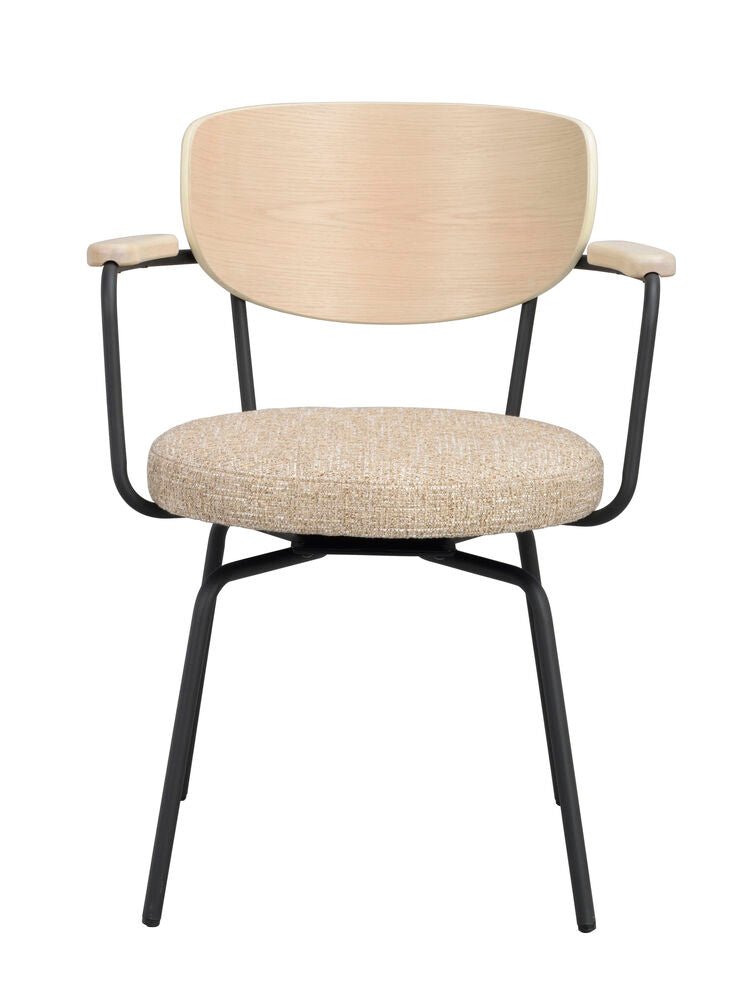 Merrick Karmstol Mörkbeige/Vitpigmenterad Ek/Svart | Rowico Home | 7340233306061 | 128320 | Maessing Interiör