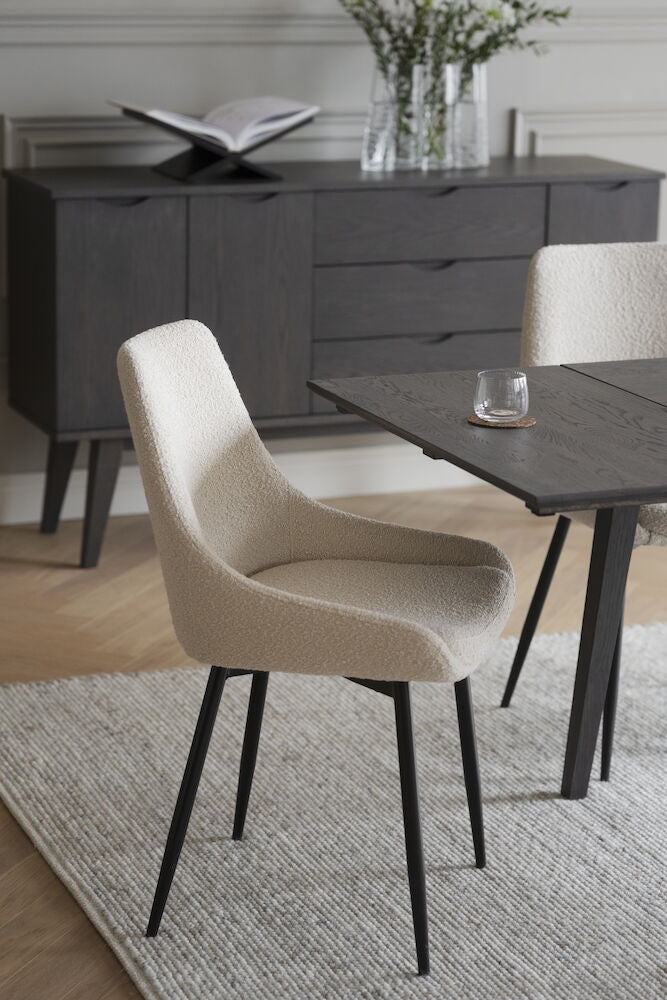 Sierra Stol Beige Bouclé/Svart | Rowico Home | 7340126559062 | 110492 | Maessing Interiör