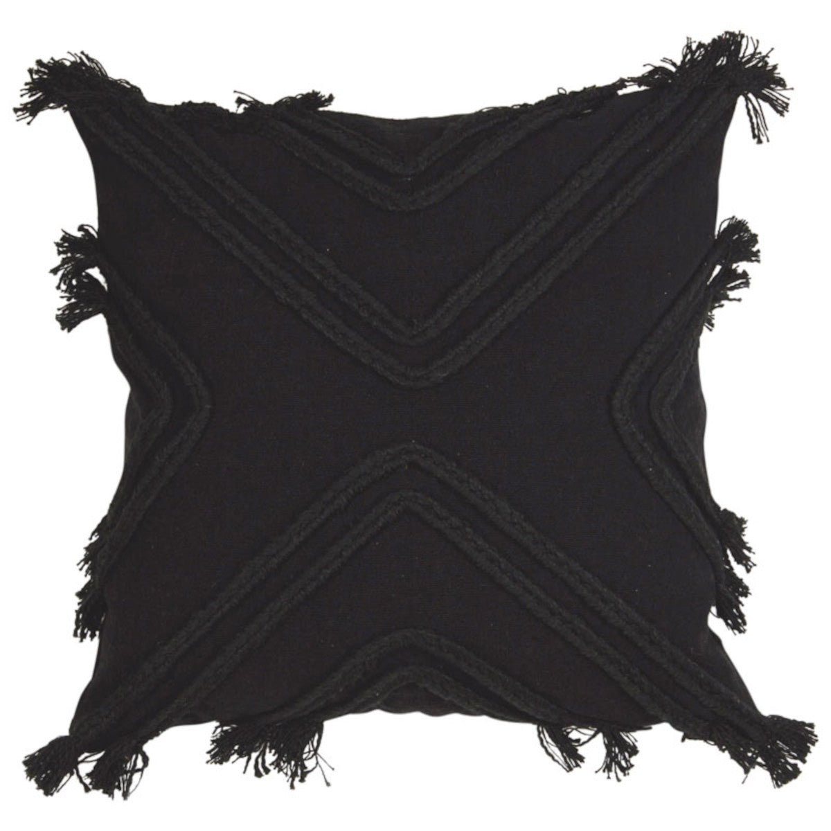 Rope Kuddfodral Svart 48x48 | Fondaco | 7340073903925 | 220103 - 444 - 80 | Maessing Interiör