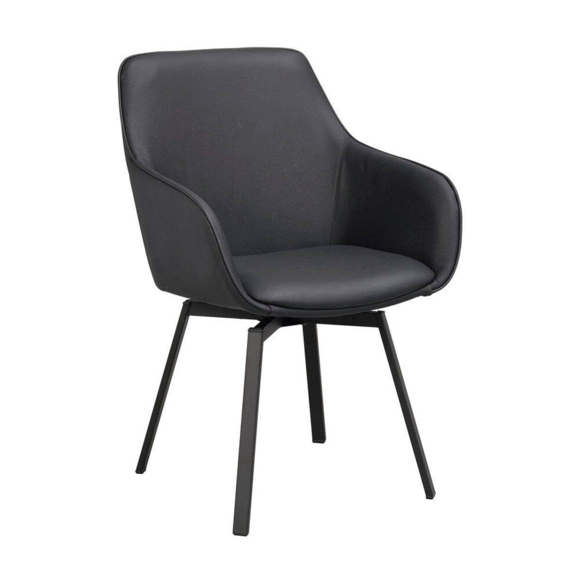 Alison Karmstol Svart läder/Svart | Rowico Home | 7340126585566 | 118143 | Maessing Interiör