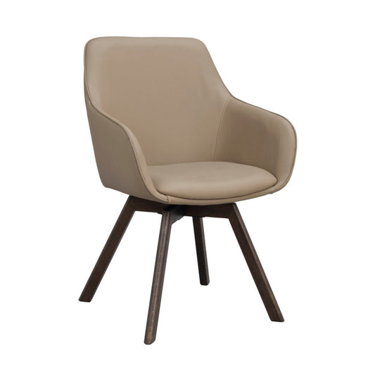 Alison Karmstol Beige läder/Brun ek