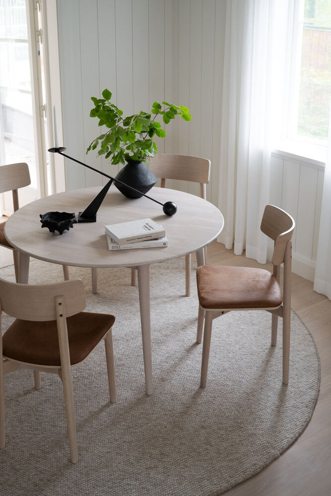 Tyler Matbord Vitpigmenterad Ek Ø120/165 | Rowico Home | 7340126594612 | 119954 | Maessing Interiör