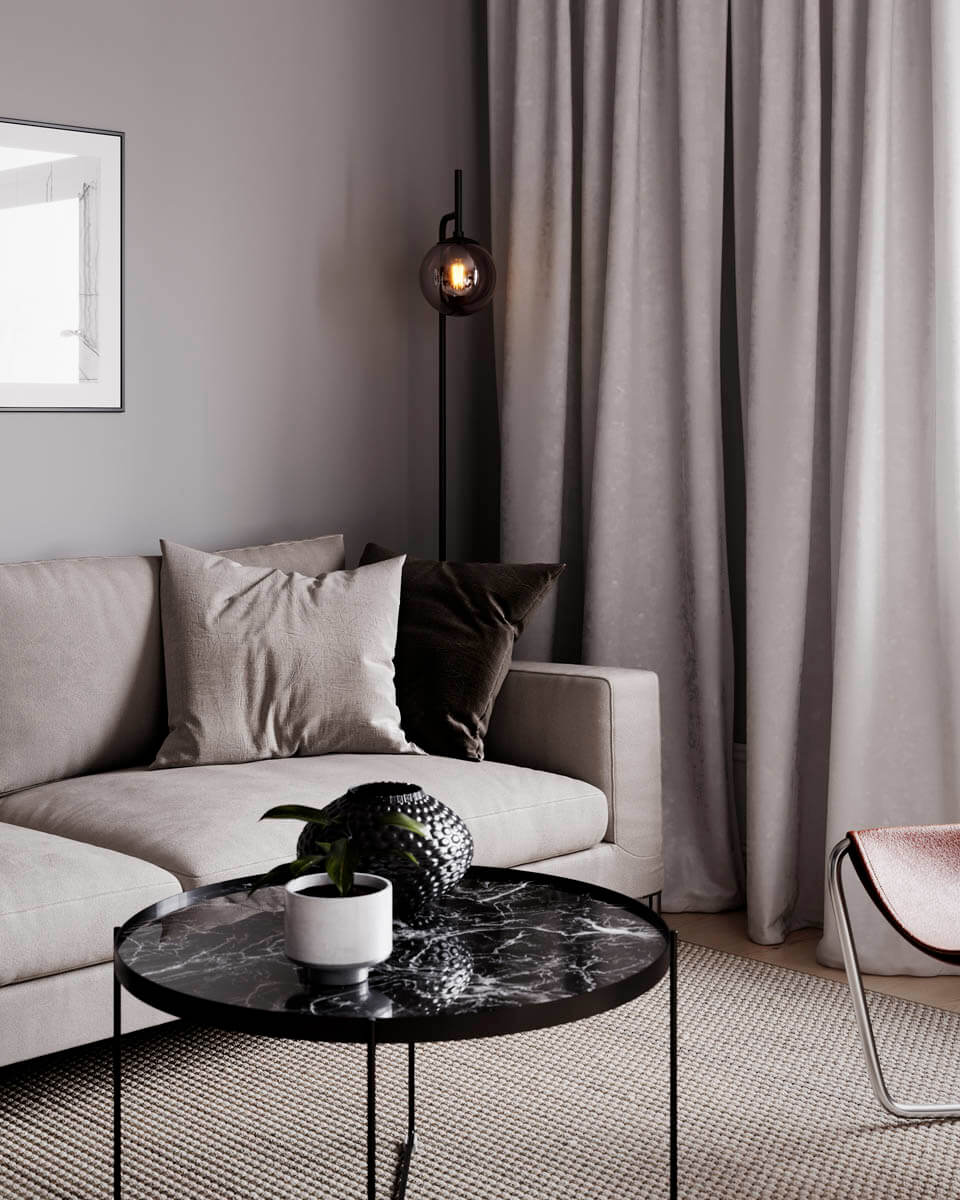 Boyle Golvlampa Rökgrå