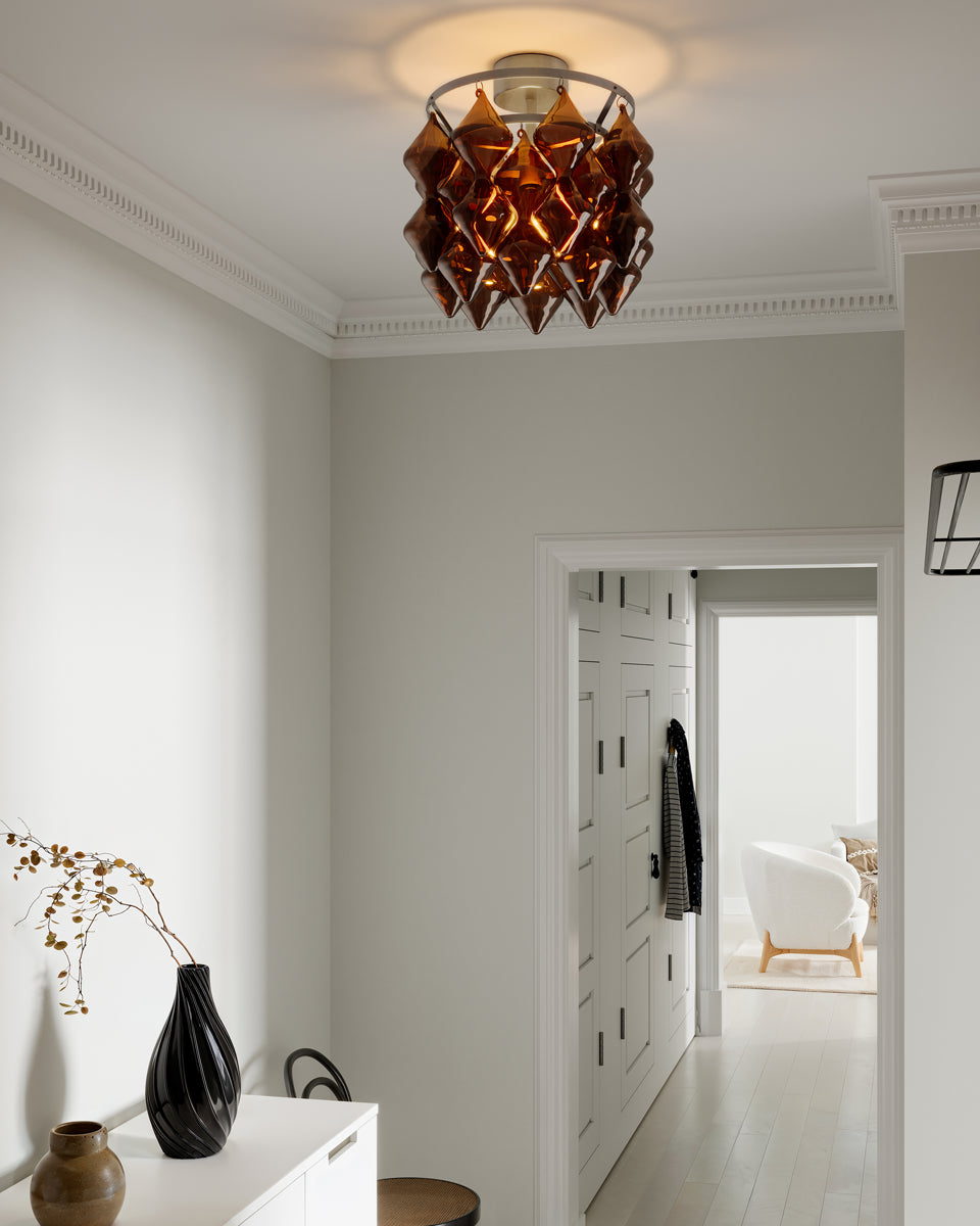 Gemma Plafond Ø45 Borstad Stål/Brun