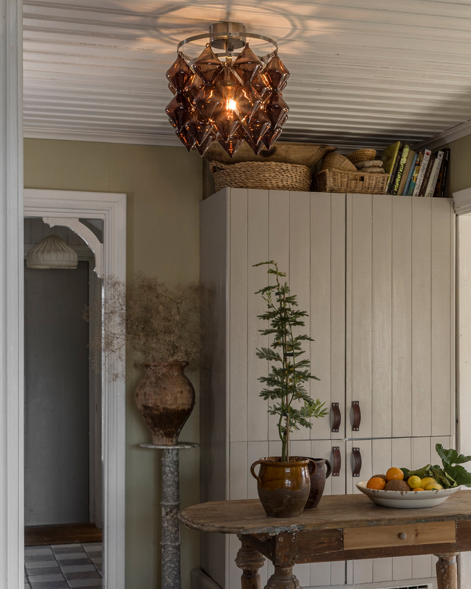 Gemma Plafond Ø45 Borstad Stål/Brun