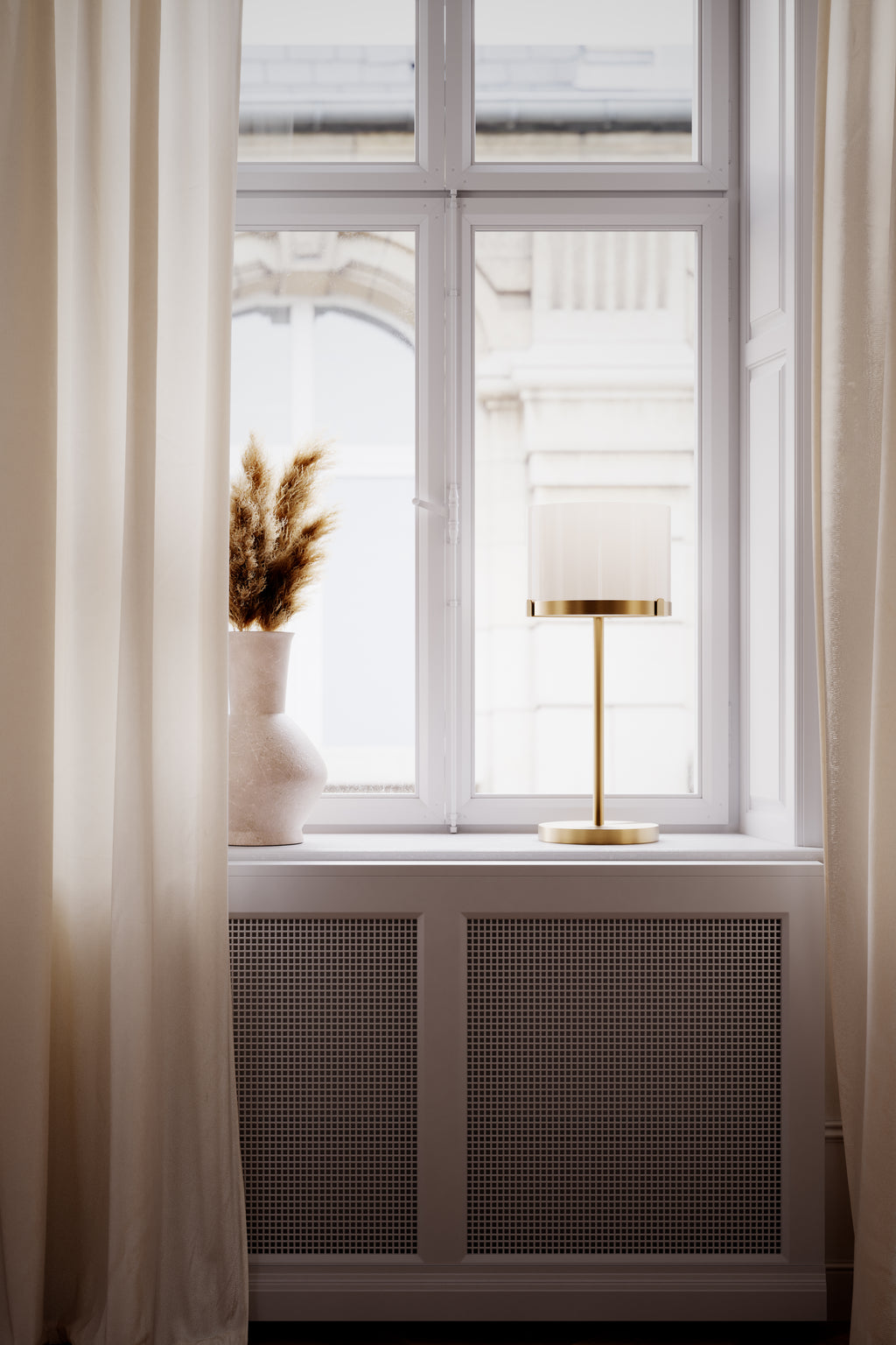 Marcel Bordslampa 55 Mässing/Vit