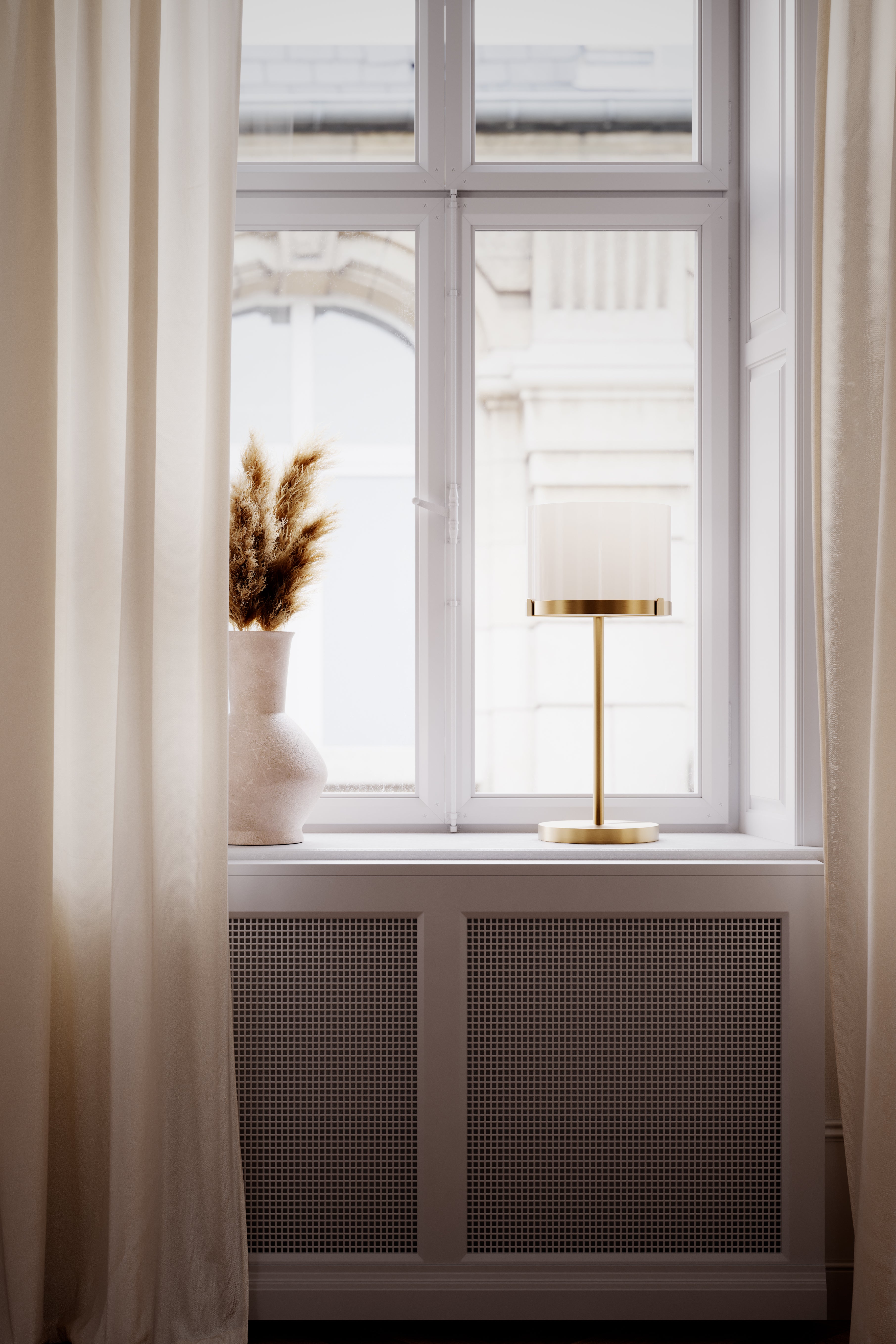 Marcel Bordslampa 55 Mässing/Vit