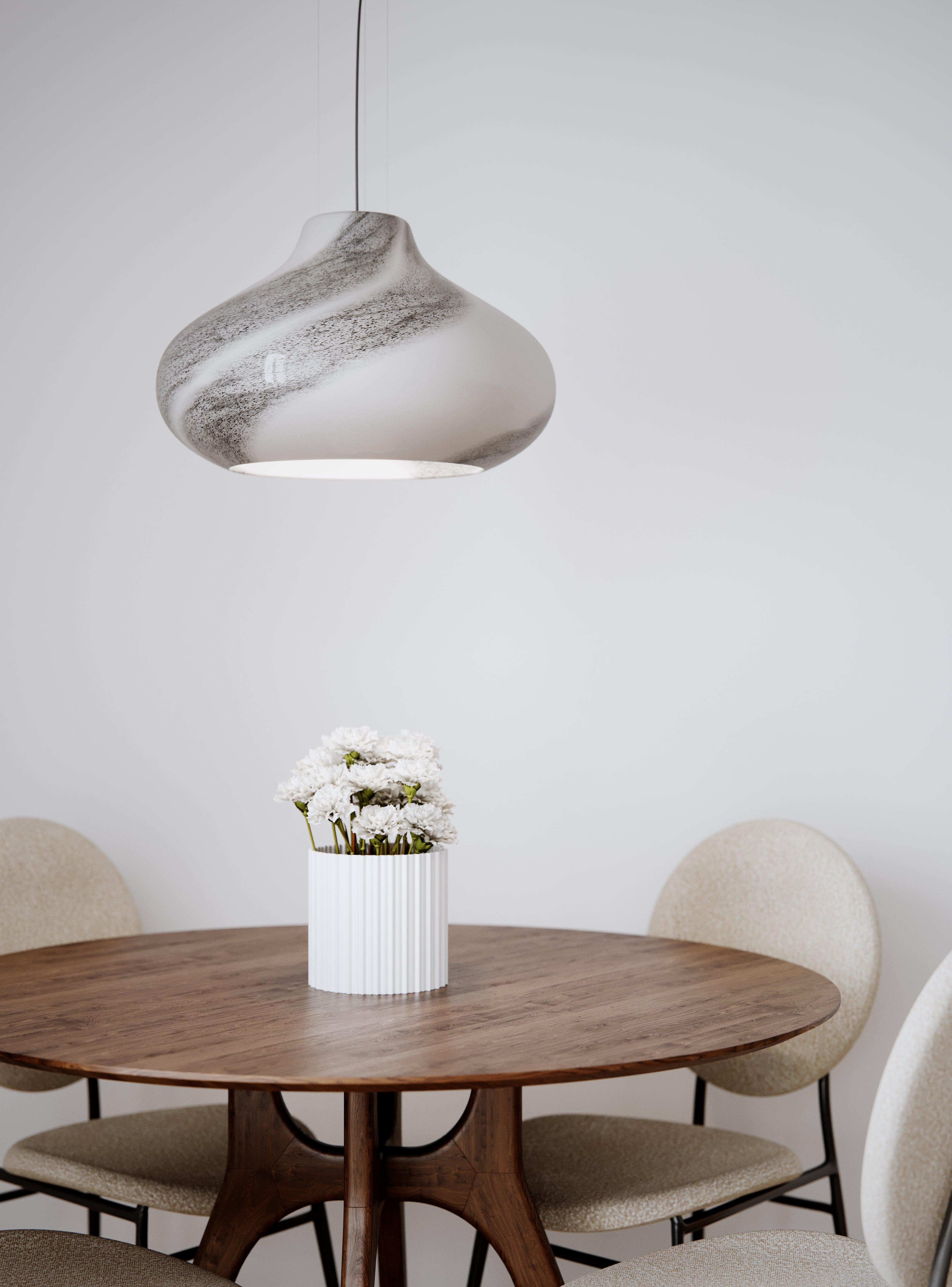 Mira Taklampa Ø45 Vit/Svart