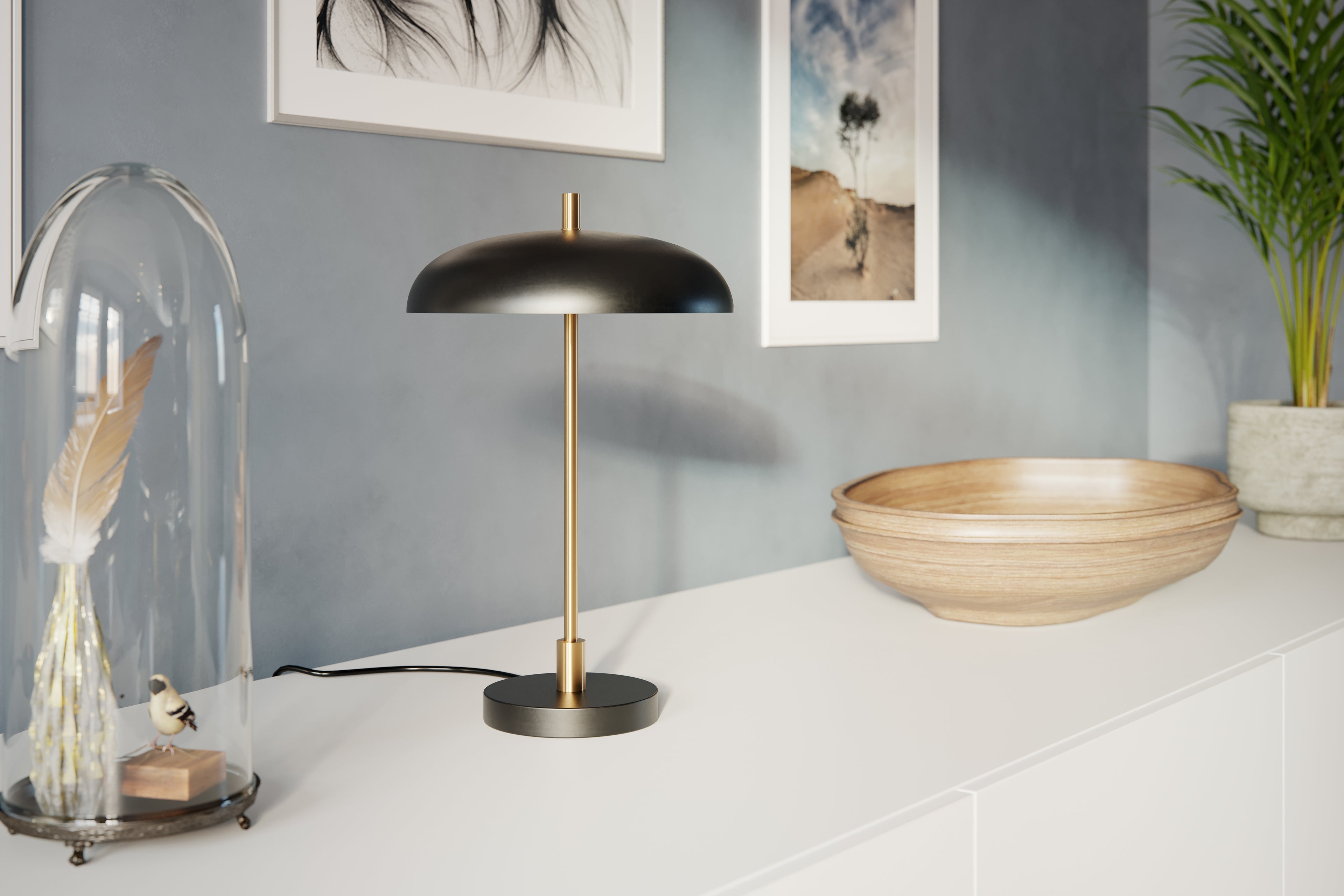 Shelby Bordslampa Svart/Guld