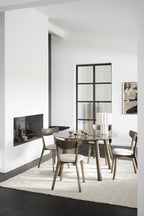 Taransay Matbord Brun Marmor/Brun Ek Ø125 | Rowico Home | 7340126557228 | 120863 | Maessing Interiör