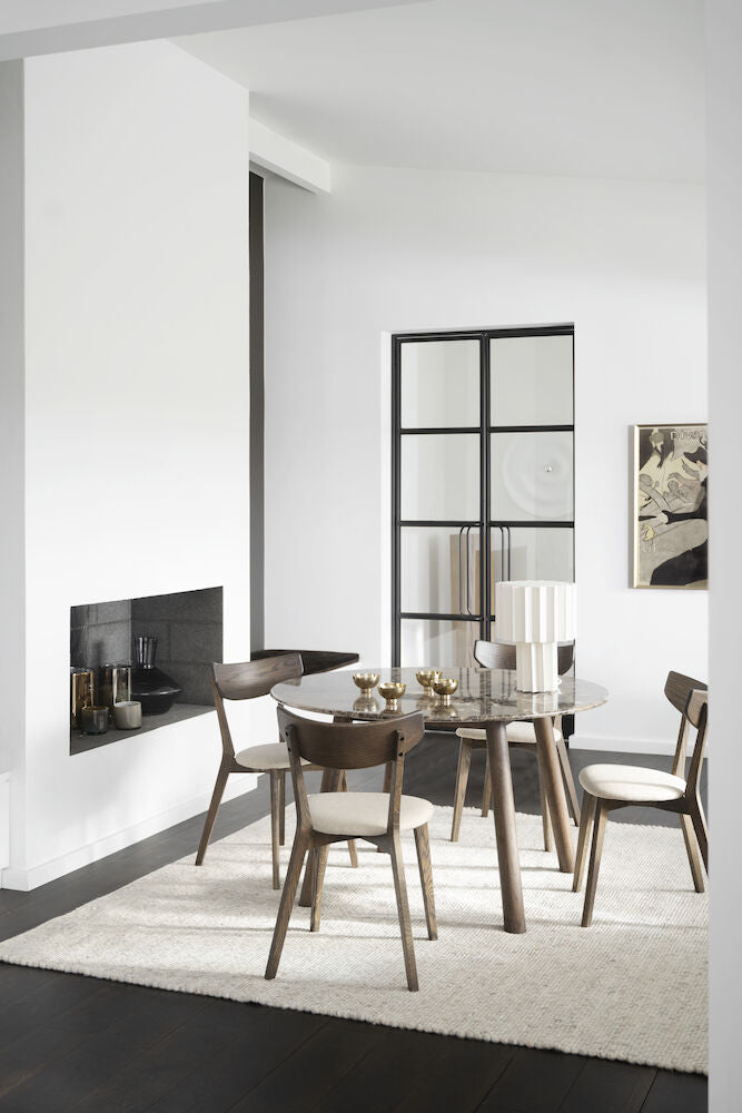 Taransay Matbord Brun Marmor/Brun Ek Ø125 | Rowico Home | 7340126557228 | 120863 | Maessing Interiör