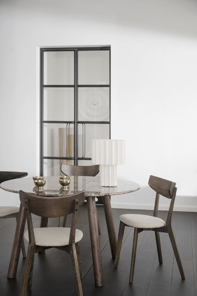Taransay Matbord Brun Marmor/Brun Ek Ø125 | Rowico Home | 7340126557228 | 120863 | Maessing Interiör