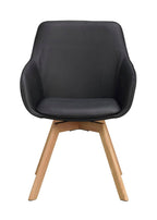 Alison Karmstol Svart läder/Ek | Rowico Home | 7340126585535 | 118140 | Maessing Interiör