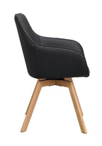 Alison Karmstol Svart läder/Ek | Rowico Home | 7340126585535 | 118140 | Maessing Interiör