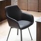 Alison Karmstol Svart läder/Svart | Rowico Home | 7340126585566 | 118143 | Maessing Interiör
