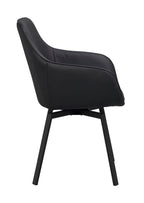 Alison Karmstol Svart läder/Svart | Rowico Home | 7340126585566 | 118143 | Maessing Interiör