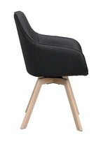 Alison Karmstol Svart läder/Vitpigmenterad Ek | Rowico Home | 7340126585542 | 118141 | Maessing Interiör