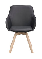 Alison Karmstol Svart läder/Vitpigmenterad Ek | Rowico Home | 7340126585542 | 118141 | Maessing Interiör