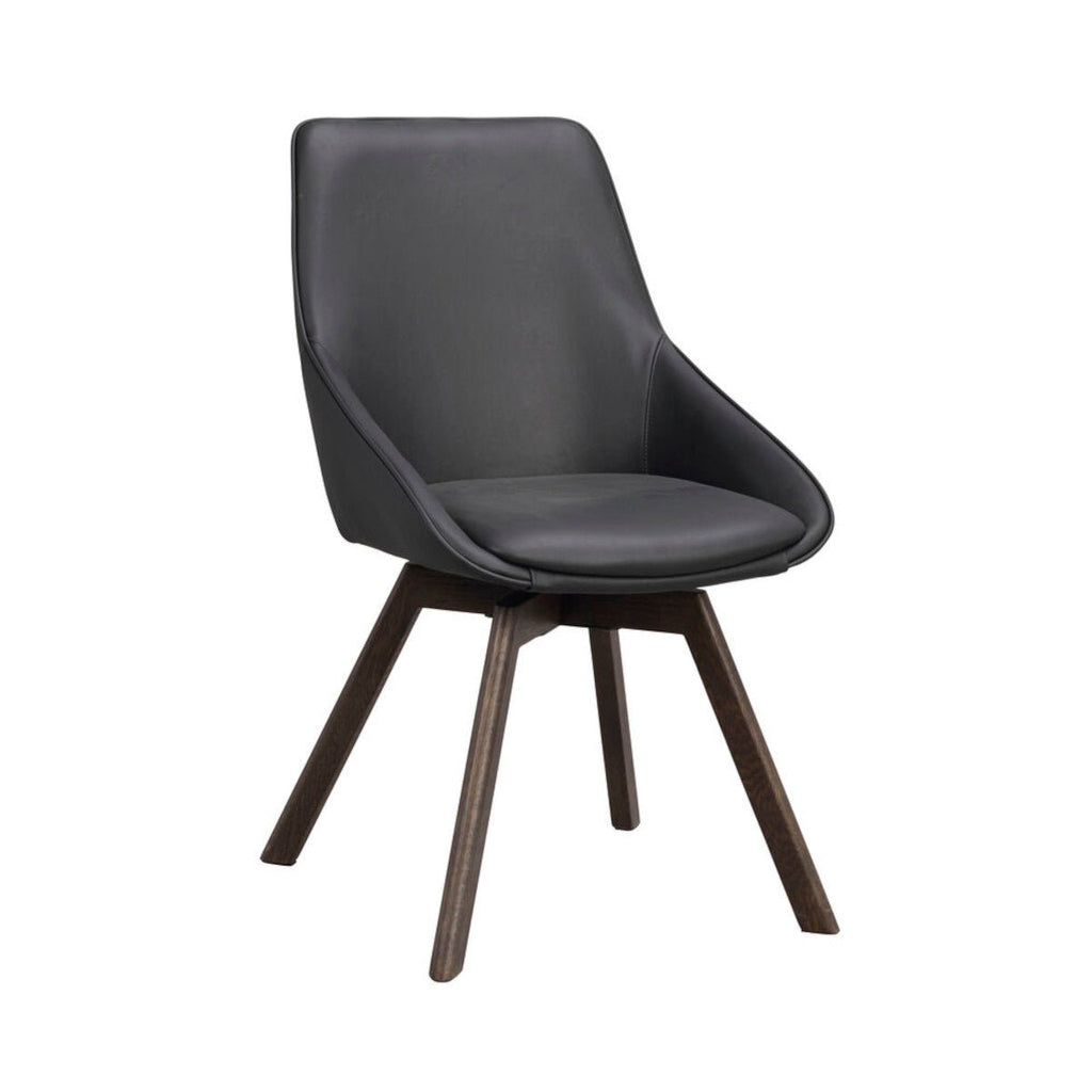 Alison Stol Svart Läder/Brun Ek | Rowico Home | 7340126585474 | 118132 | Maessing Interiör