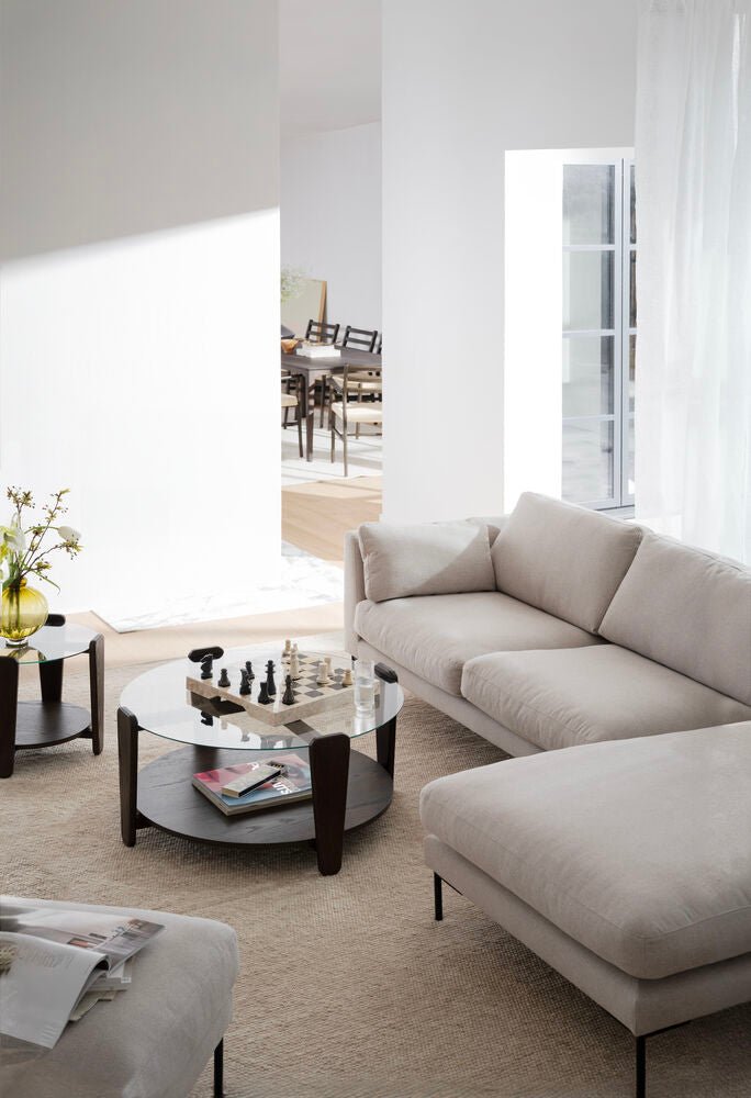Arran Soffbord Brun Ek/Glas Ø93 | Rowico Home | 7340126580004 | 121274 | Maessing Interiör